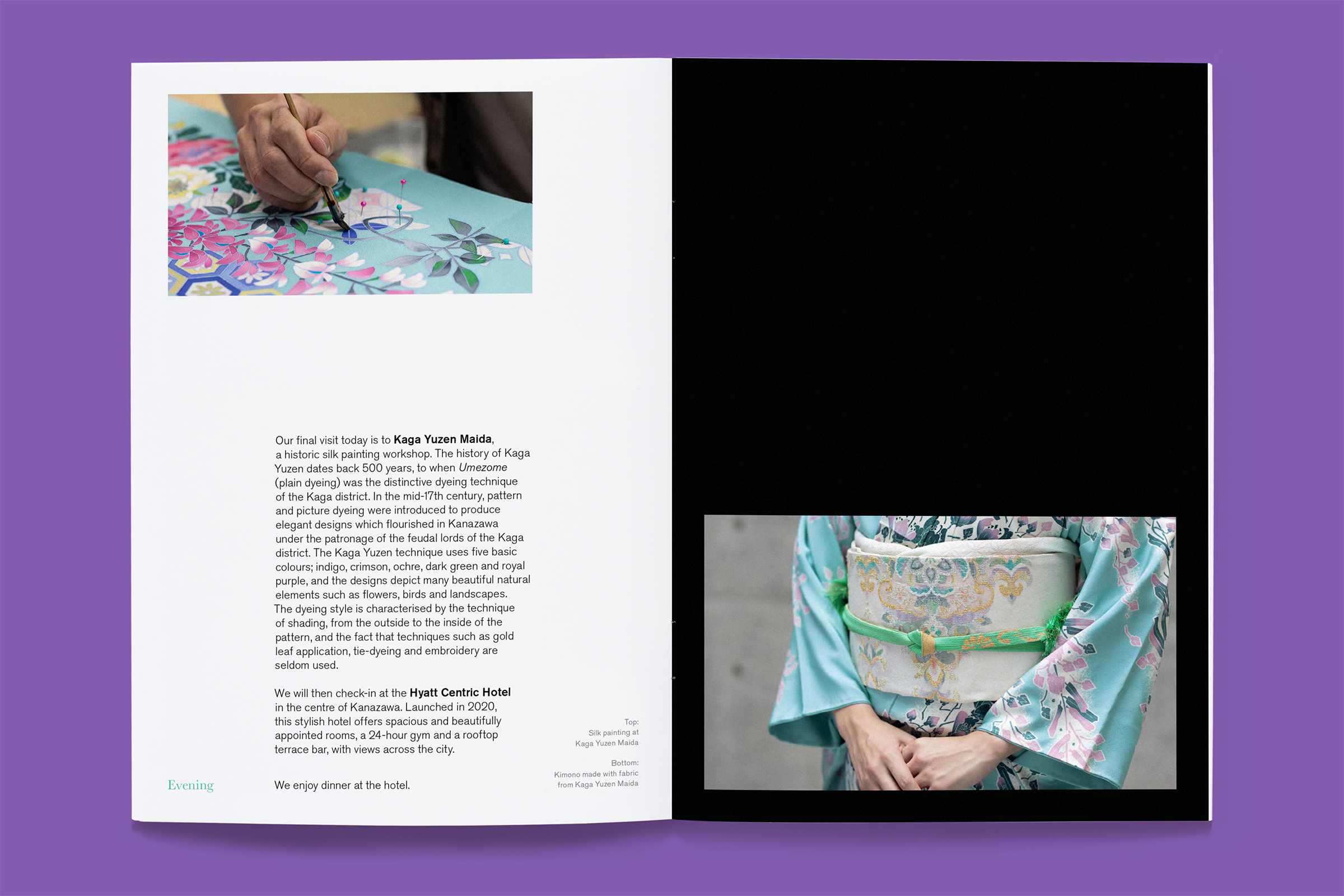 Top-down photo of an inside spread